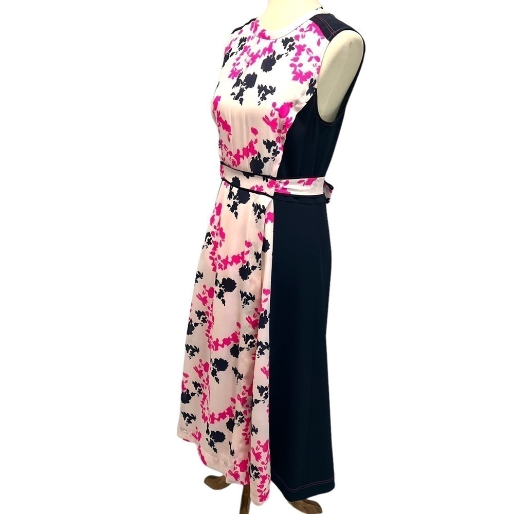Tanya Taylor Navy Blue Silk Floral Tie Back Maxi Dress Womens 8 - Picture 5 of 15